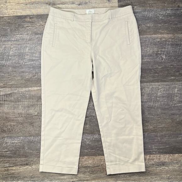 Chico's so slimming 2 tan casual cropped Chino pants size size 12 B197 - Picture 1 of 4